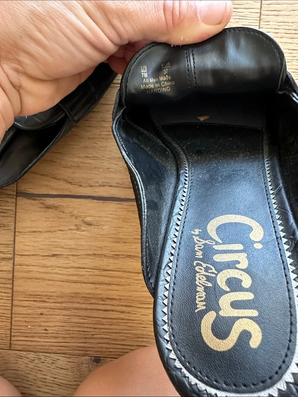 Circus by Sam Edelman Black Croc-Embossed Slip-On Mules 7